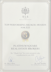 SLS Dubai Hotel & Residences — Najúspešnejší maklér 2022 — certifikát